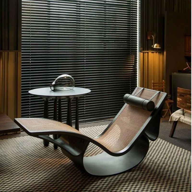 Villa recliner light luxury courtyard Internet celebrity minimalist rocking chair art personality woven chair