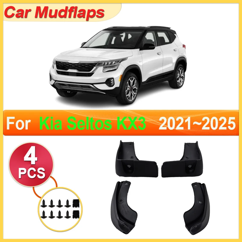 

Для Kia Seltos KX3 2021 ~ 2025 автомобильные брызговики, детали для передних и задних брызговиков, инструмент, брызговики, крышки, защита, автогрязевые аксессуары