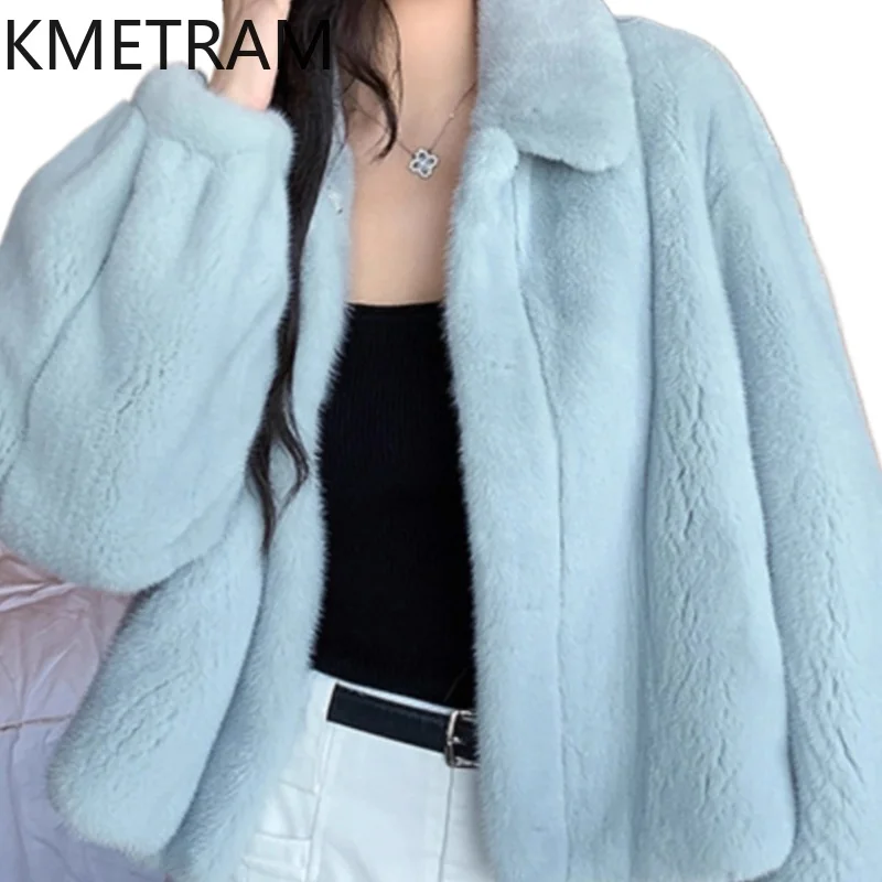 

KMETRAM Natural Whole Mink Fur Coat Woman Purple-Label Velvet Real Fur Ladies Jacket Short Coats for Woman Winter 2025 fourrures