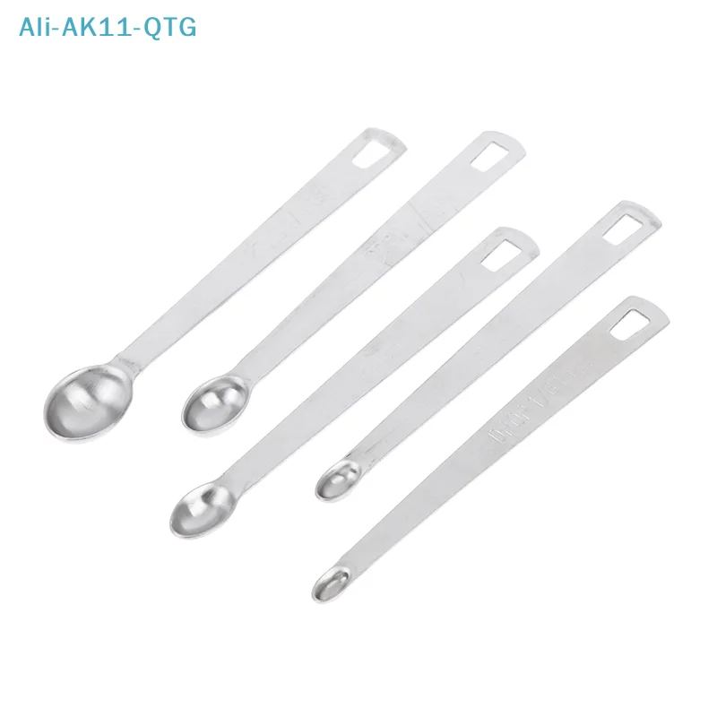 New 5Pcs/Set Stainless Steel Small Measuring Spoons Seasoning Dry And Liquid Ingredients Kitchen Accurate Cooking Gadgets