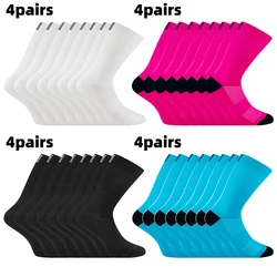 4 Pairs of Men and Women's Compression Sports Socks for Running, Cycling, Climbing, Walking, and Hiking