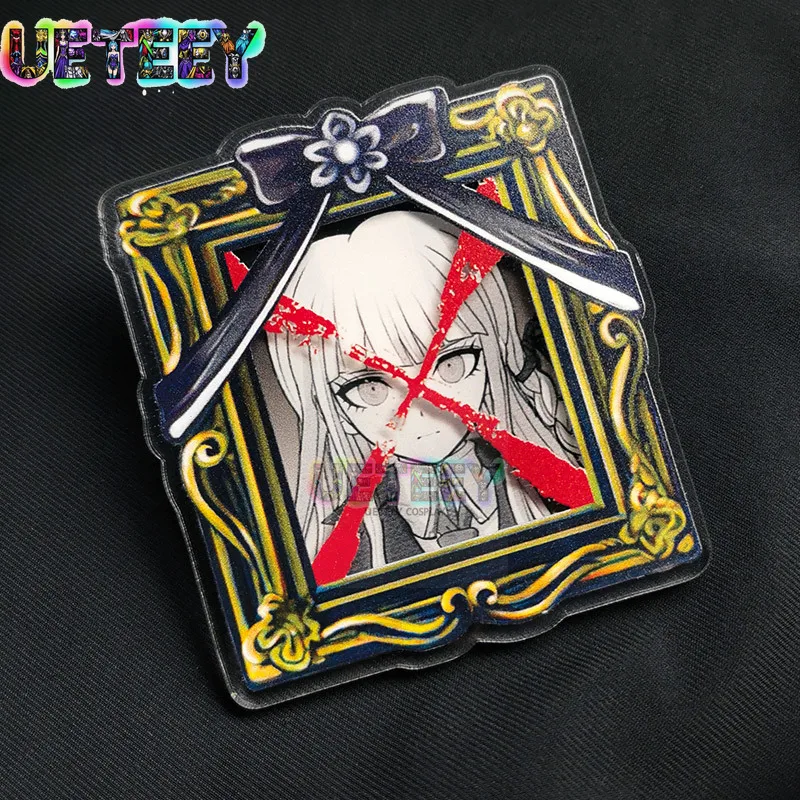 UETEEY COS Anime Badge Portrait Acrylic Pendant Kokichi Ouma Chiaki Nanami Accessories for Clothes Brooch Pin Backpack Decor view 6