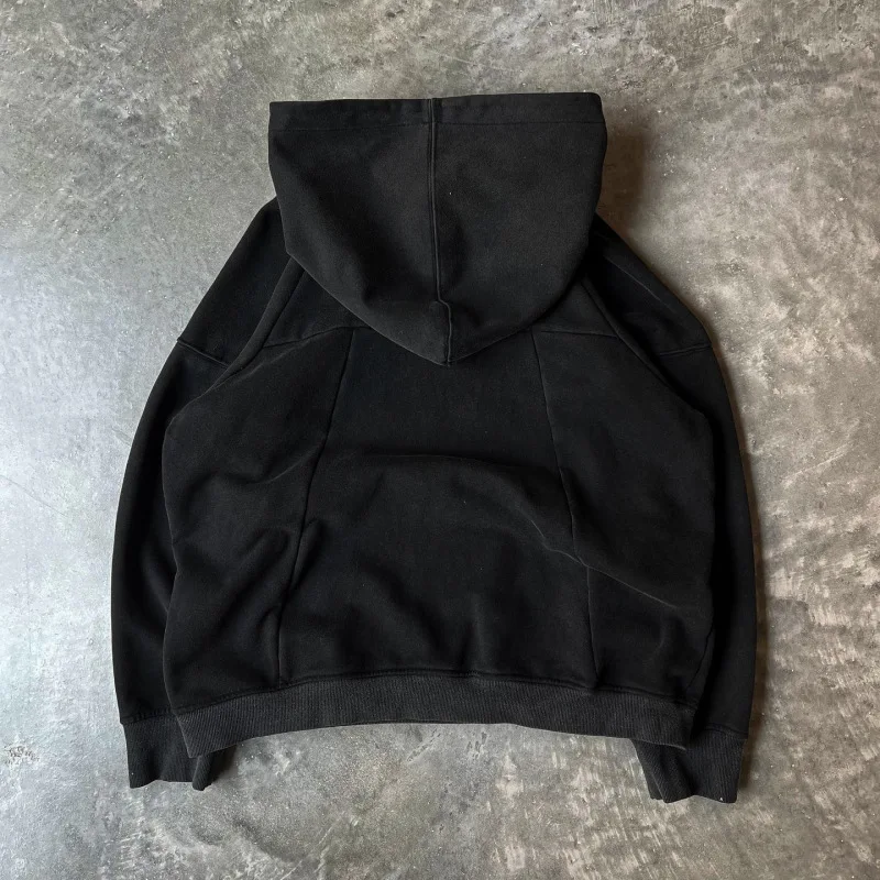 2025 European and American New Trendy American Retro Zipper Hoodie Gothic Letter Star Printed Hoodie Unisex Casual Jacket