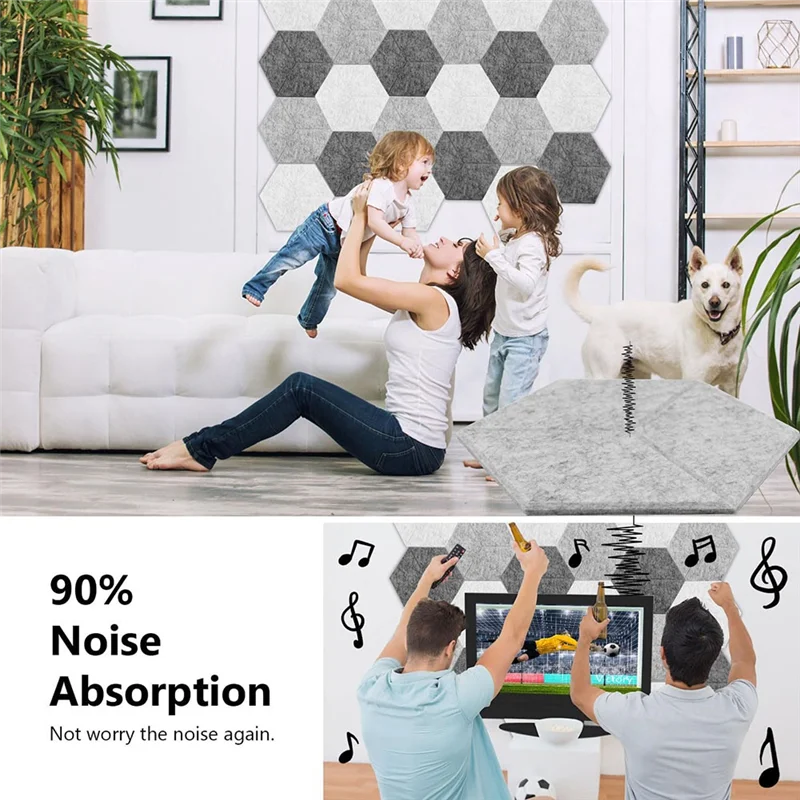 

Hot Sale 12Pack Acoustic Panels With Self-Adhesive, 12X10.2X0.4Inch Sound Proof Foam Panels, Sound Absorbing Tile For Walls