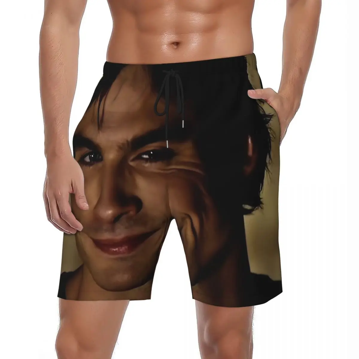 Summer Board Shorts Men The Vampire Diaries Damon Salvatore TV Series Running Surf Board Short Pants Quick Dry Swim Trunks