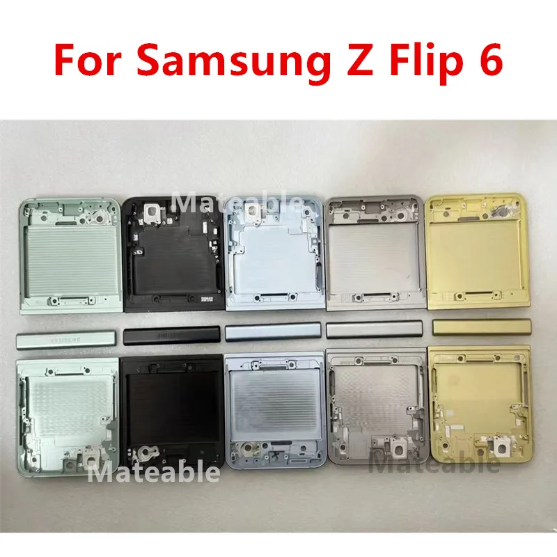 Flip6 For Samsung Galaxy Z Flip 6 F741 Middle Frame Housing Board LCD Faceplate Bezel Replace Repair Parts