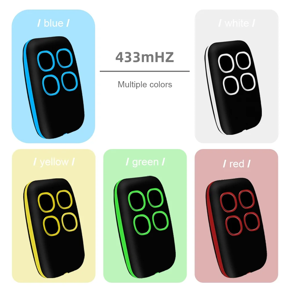 1-20PCS 433MHz Garage Gate Red Remote Control, Universal Clone Key Fob Transmitter with Fixed Code System