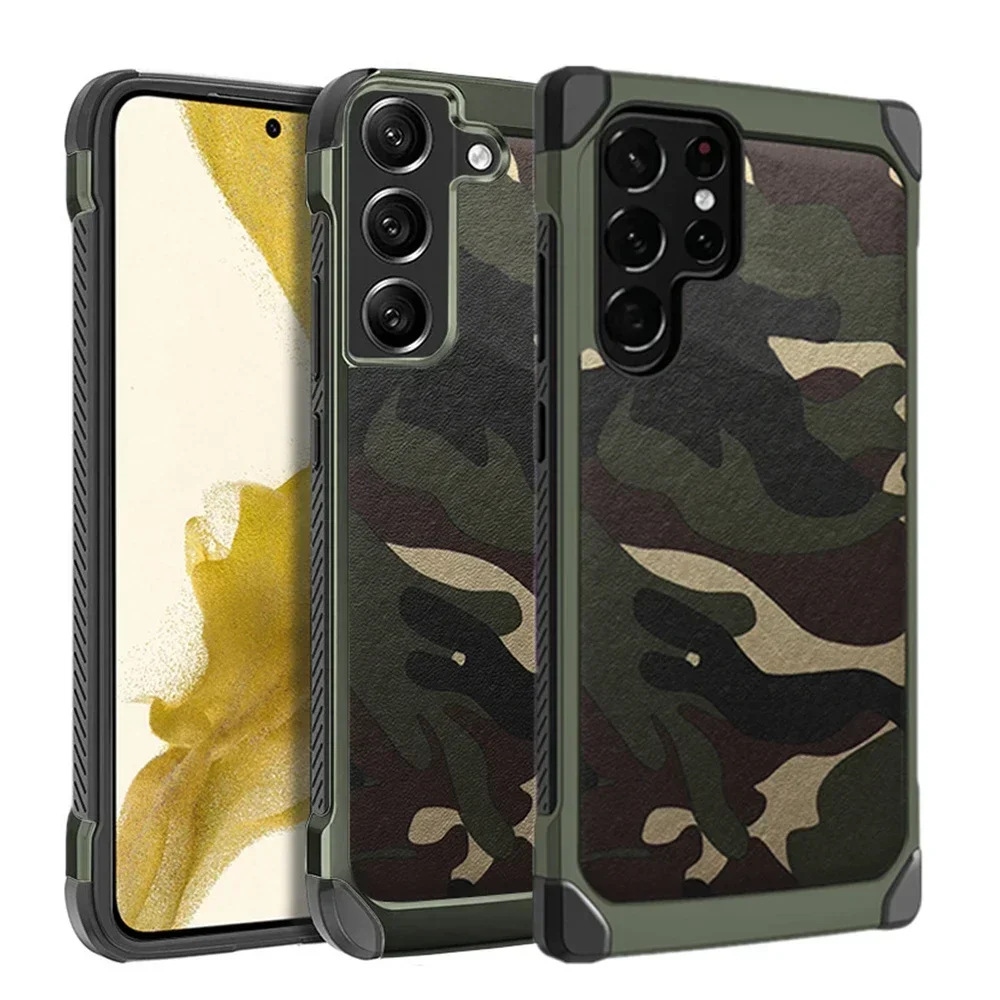 

For Samsung Galaxy S22 S21 S20 Ultra S10+ S9 Plus Note 10 Plus 20 Ultra Army Camo Camouflage Phone Case Silcone Shockproof Cover