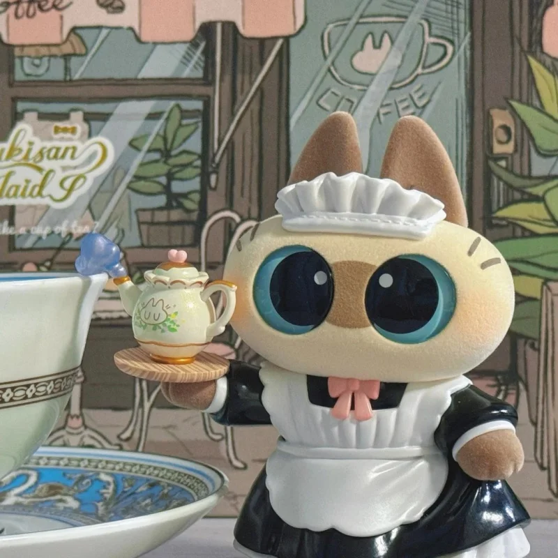 Oryginalna Figurka Anime Kot Siamski Azukisan z Restauracji Bean Paste, Kolekcjonerski Model Statuetka z PVC, Zabawka, Uroczy Prezent dla Dzieci