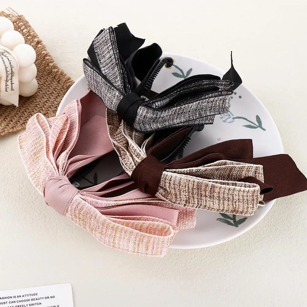 

Holder Hair Ornament Ribbon Party Resin Temperament Bow Banana Clip Korean Style Hair Wear Vertical Clip Women Hair Accessories