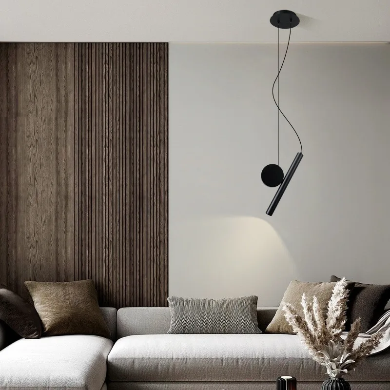 Adjustable Cable Bedroom Bedside Hanging Light High CRI LED White Black Pendant Lamps for Ceiling Lighting
