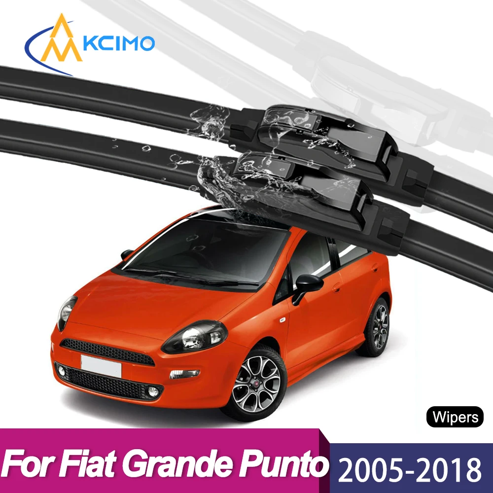 

2Pcs Silent Smooth Rubber Wiper Set For Fiat Grande Punto 199 2005-2018 Perfect Replacement Wiper Kit