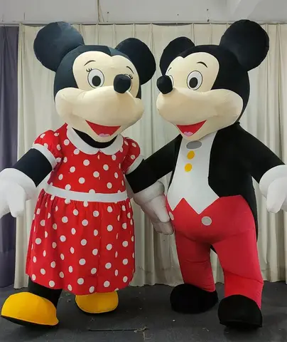 MINISO Disney Jätte Uppblåsbar Musse och Mimmi Pigg Maskotdräkt Vandrande Dockkläder Julfest Utan Batteri 8 best sales Minnie maskotdräkt - №7