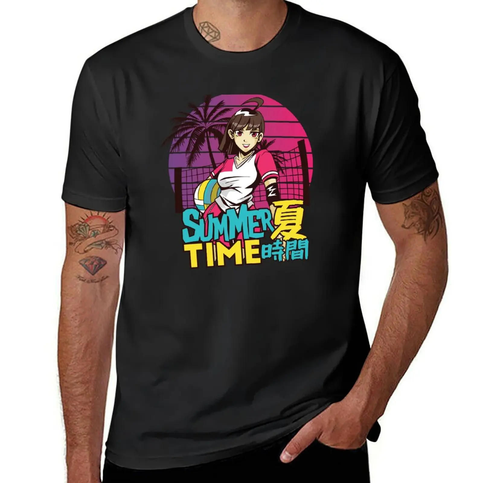 Beach volleyball anime girl T-Shirt plus size tops sweat quick drying sublime t shirts for men cotton