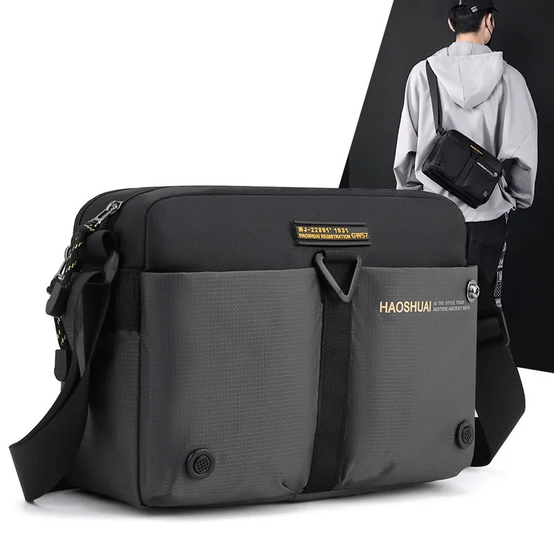 Scione Nylon Shoulder Bags Men Casual Travel Waterproof Single Shoulder Bag Men Sling Cross Body Messenger Bags Male iPad