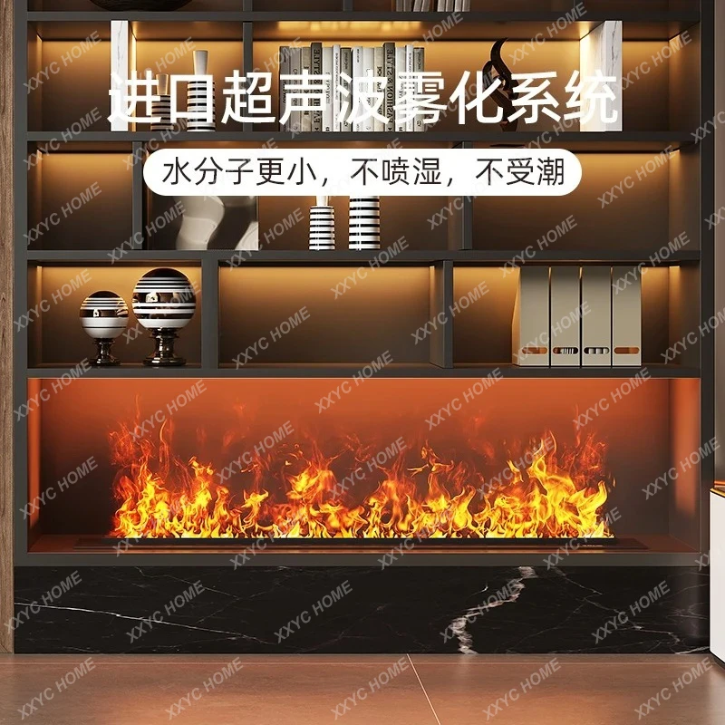 High-end custom 3D atomization fireplace decoration living room embedded fireplace simulation flame