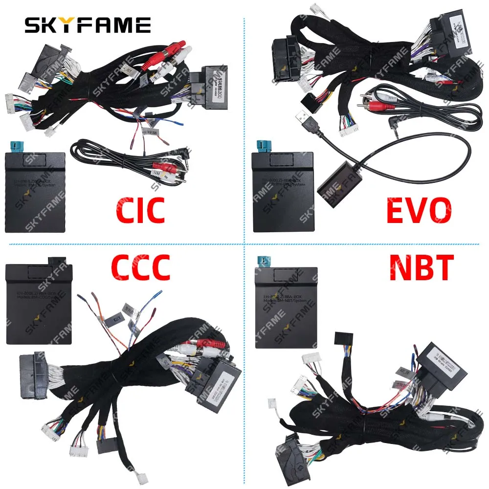 SKYFAME Auto 16pin Kabelbaum Adapter Canbus Box Decoder Android Radio Power Kabel Für BMW NBT CCC CIC EVO System