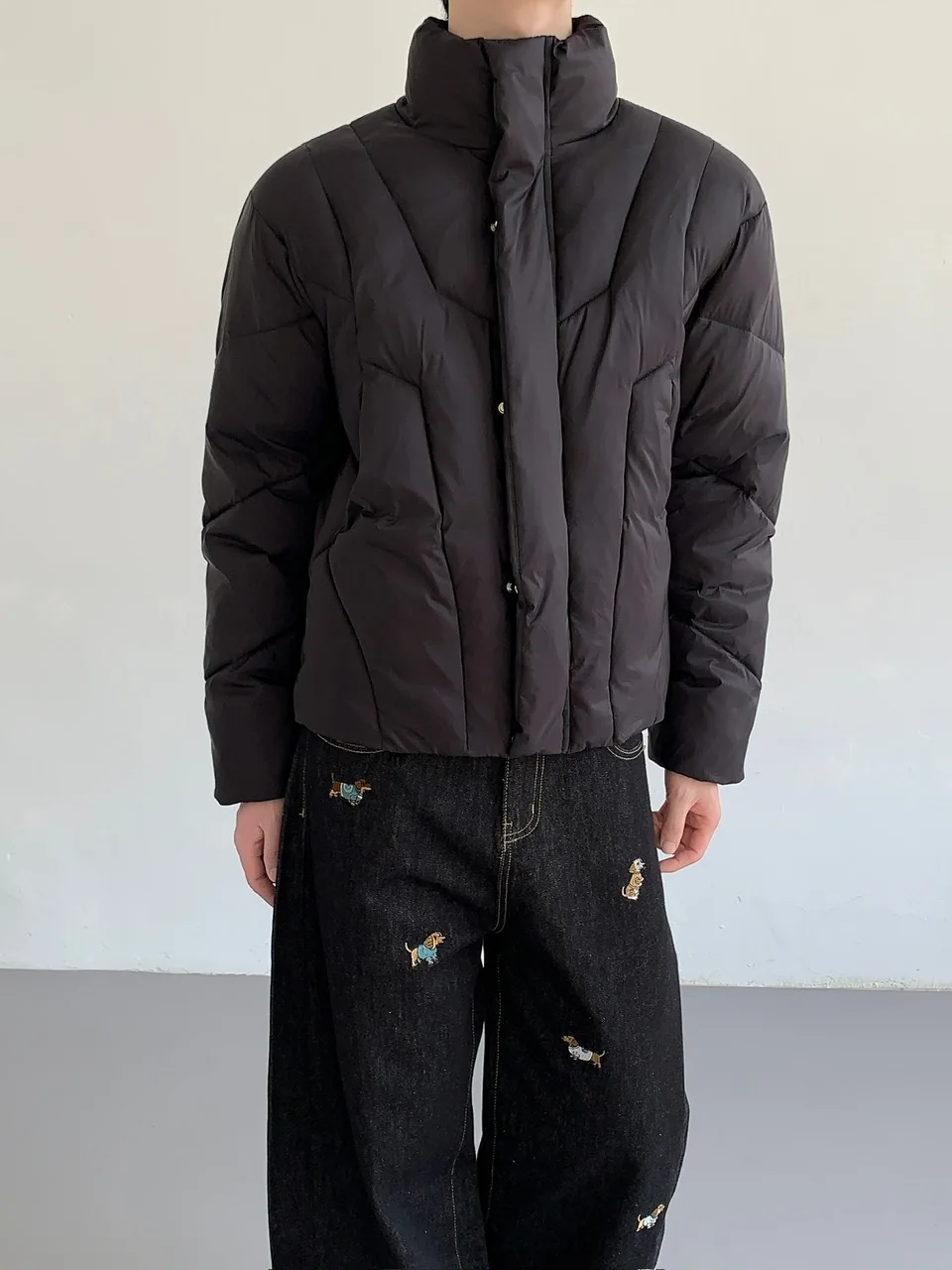 Men's 2025 Winter New Stand Collar Thickened Parkas Men's Solid Color Loose Comfort High-end Trend Parkas Long Sleeve Chic Coats