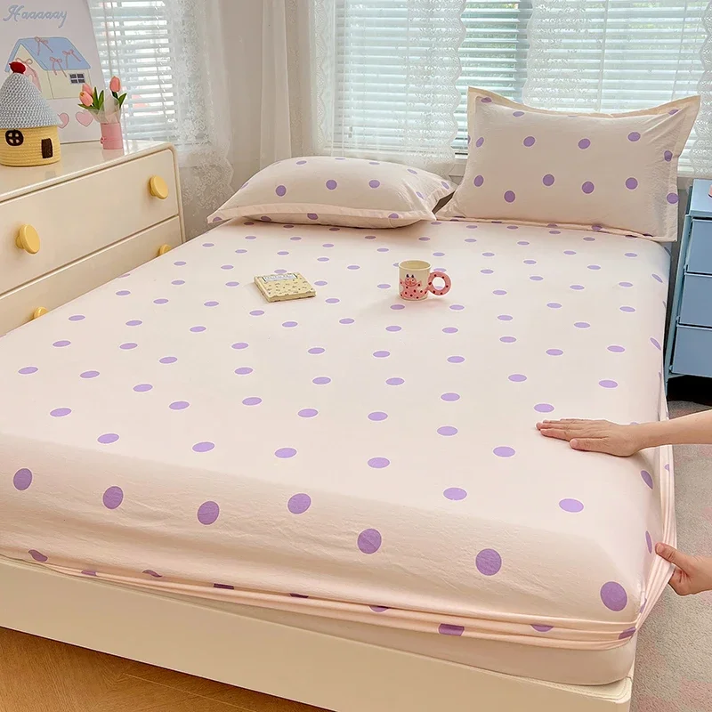 

Style Class A Kapok Double-layer Yarn Polka Dot Bed Hat Anti-slip Breathable Bedspread, Mattress and Bed Sheet Protective Cover