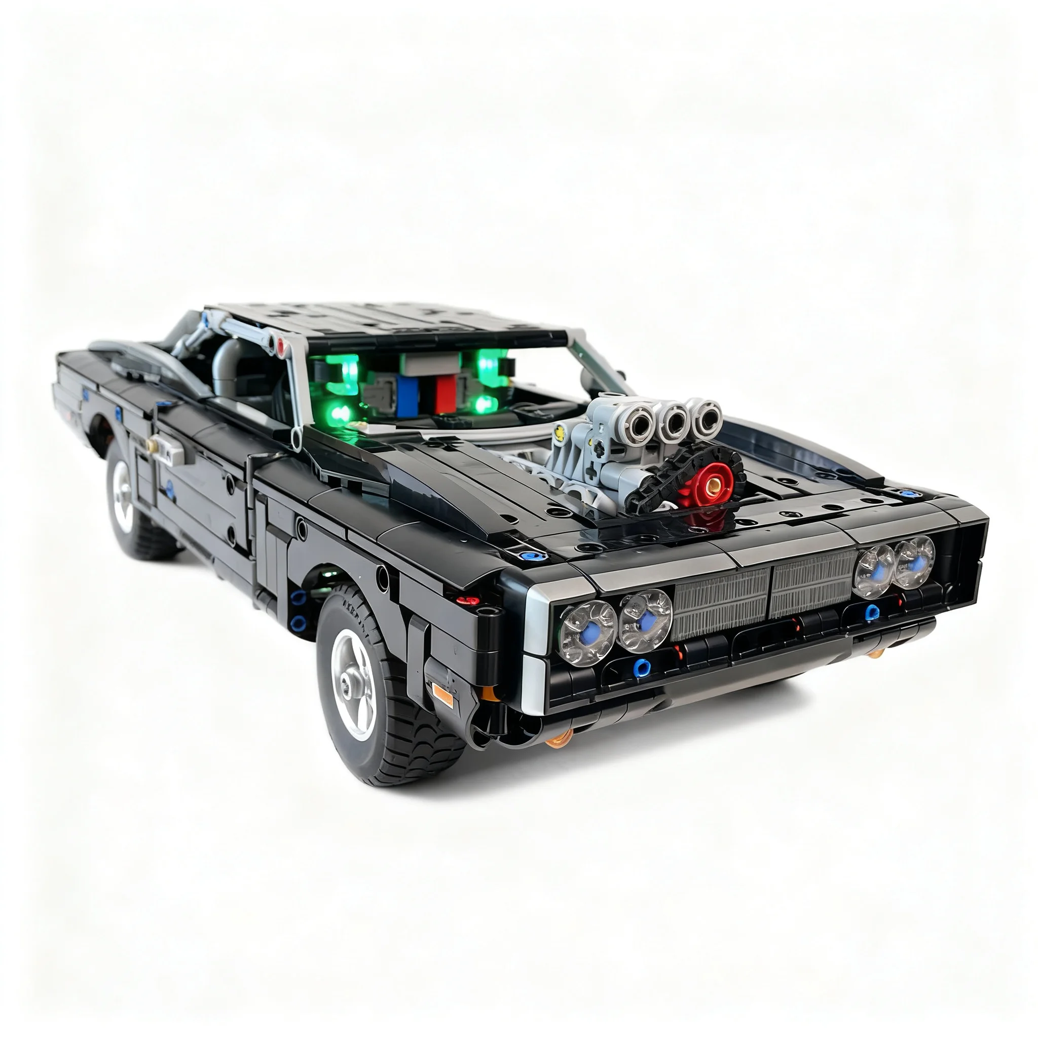 1765pcs MOC Fast Furious Dodge Charger RT Car RC MOD Powered Up & Mortors Technical Model Building Blocks Christmas Gift Toys 3D