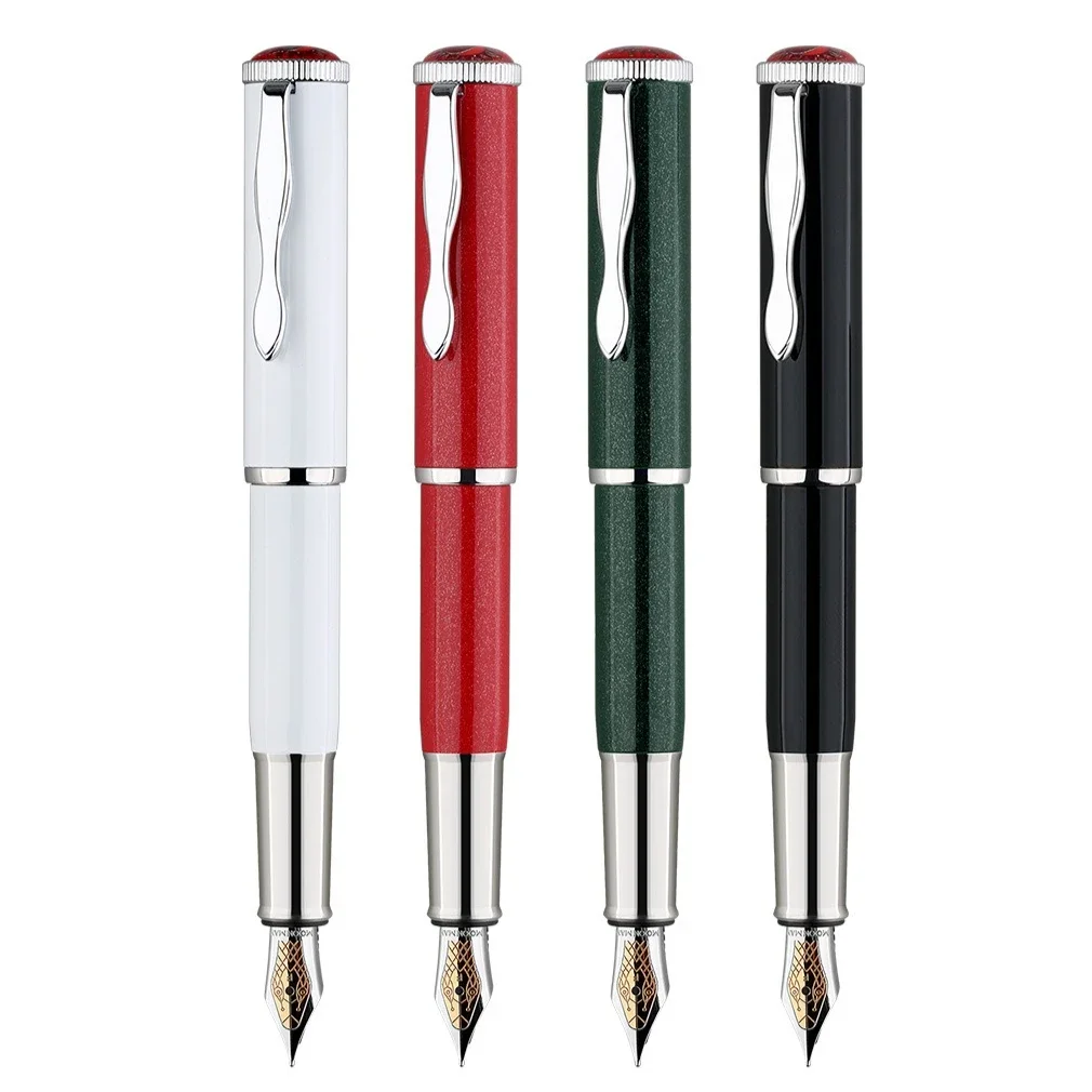 New MAJOHN RS2 Red Black Pocket Fountain Pen Snake Coral Red Iridium EF Fine Nib Cartridge System Ink Pen For Writing Gift