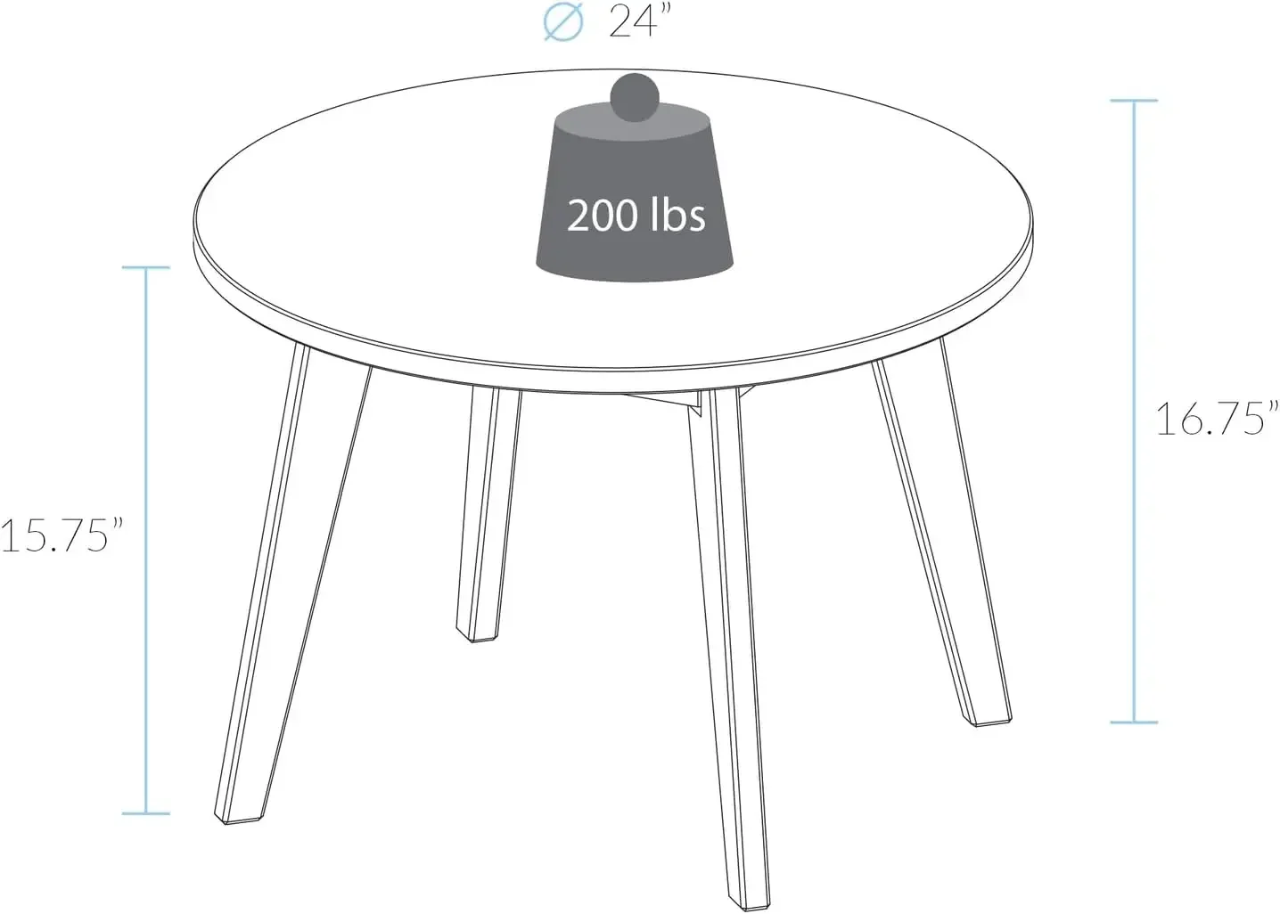 Genuine 100% Hardwood Round Coffee Table - Hand-Wiped Walnut