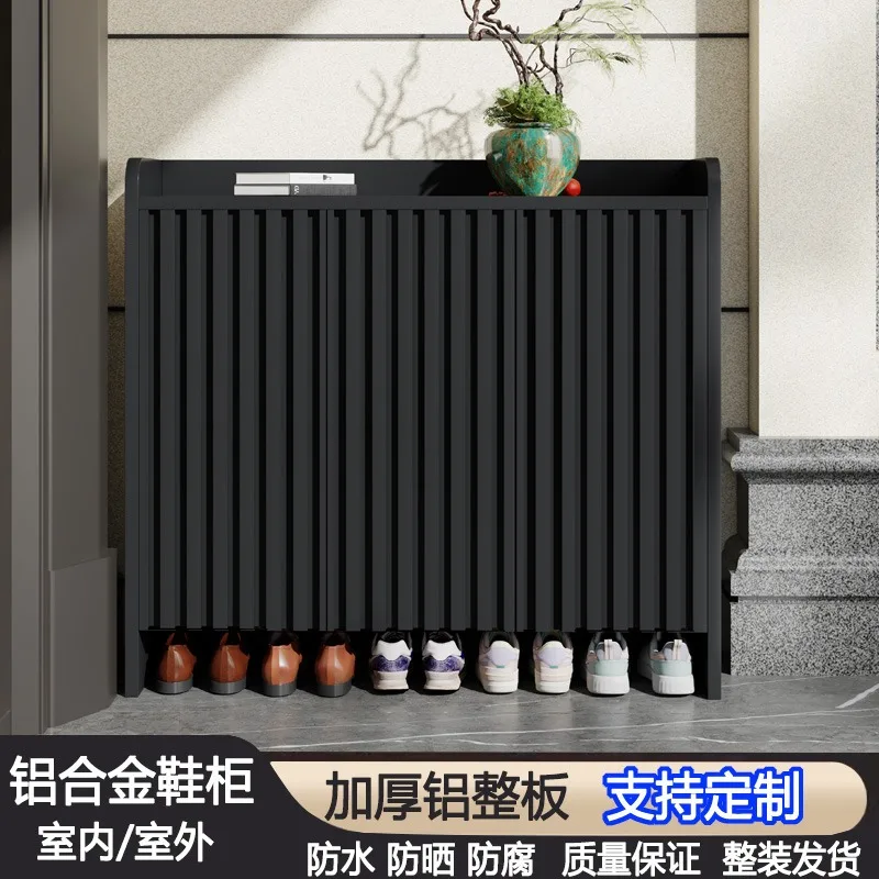 Outdoor all-aluminum alloy waterproof and sunscreen, shoe cabinet at the door, outdoor courtyard, garden, large-capacity storage