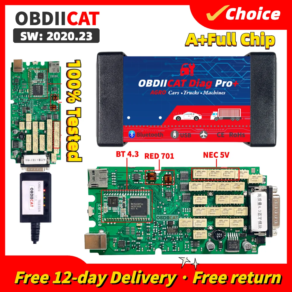 NEW Diag Pro+ Multidiag TCS PRO Single PCB For Cars Trucks Diagnostic Tool 2021.11 /2023.23 Keygen Bluetooth OBDII Scanner