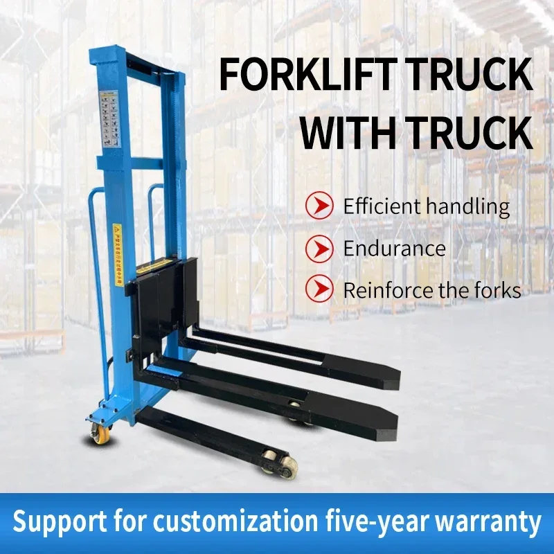 Truck mounted forklift stacker hydraulic handling truck small mobile ele or manual forklift for unloading