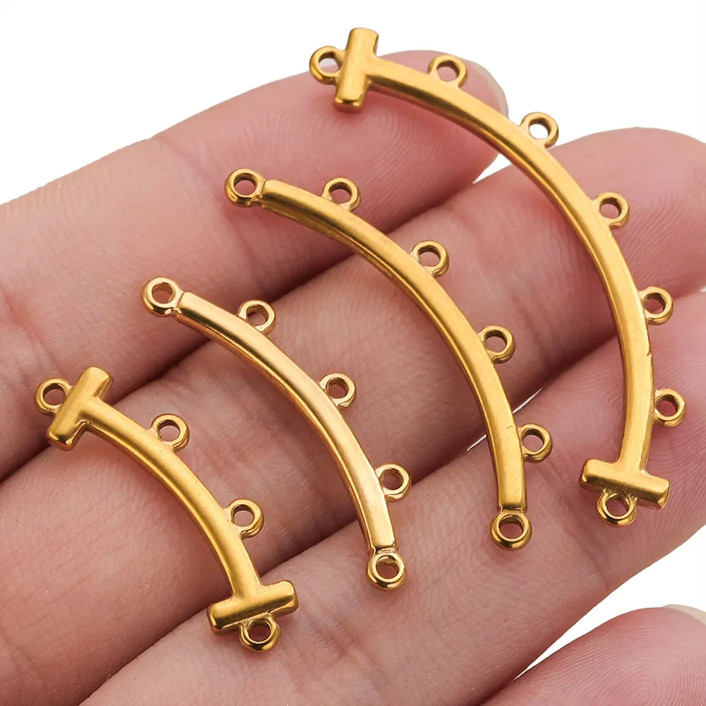5pcs Stainless Steel Necklace Bracelet Layer Pendant Bail Connector for DIY Jewelry Making Multi Strand Clasp Accessorie Part