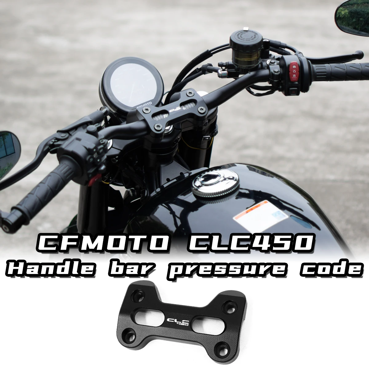 Aluminum Handlebar Top Control Pressure Block and Key Protection Shell Case Cover for CFMOTO CLC450