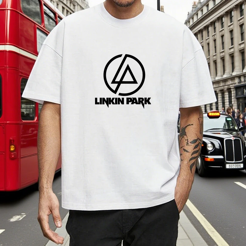 

Personalized T-shirt Vintage L-Linkins P-Park Short Sleeve Tee Men's Cotton T-shirt Streetwear New in Tops Gifts for Men