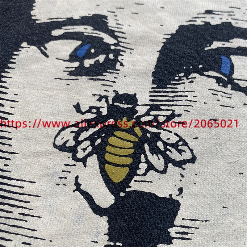 Washed Mona Lisa Bee Print T-shirt Men Women Best Quality 2024ss Tee Tops T Shirt