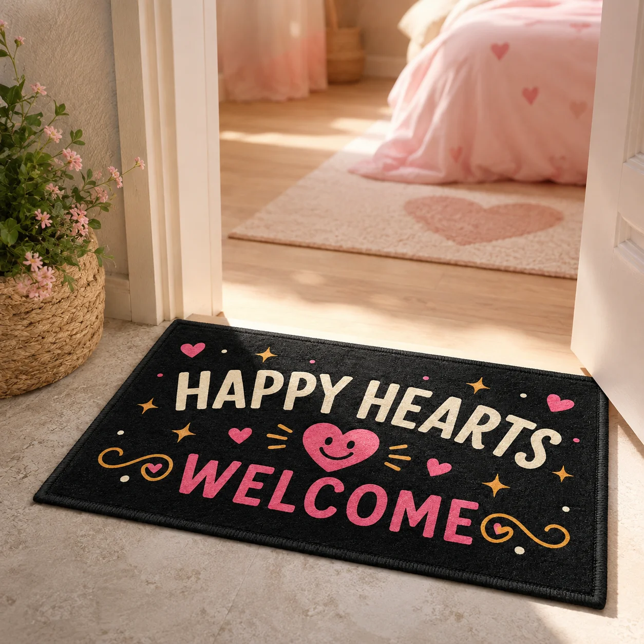 Custom Doormat Personalized Welcome Mat Positive Energy Retro Boho Quote Non Slip Entrance Rug Front Door Home Decor 50x70cm