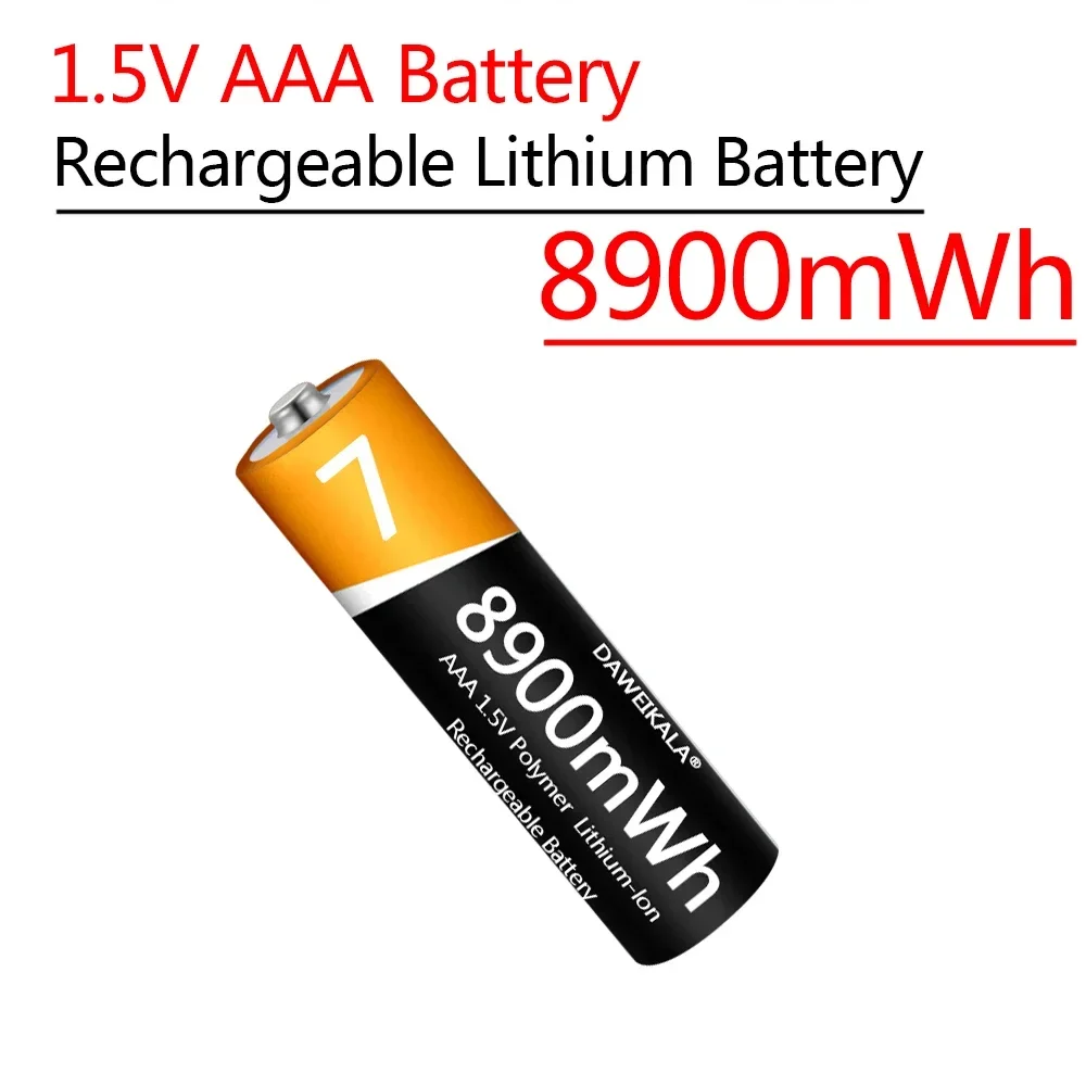 1.5V AAA Battery Rechargeable Lithium-ion Battery 8900mWh AAA  Battery for remote control mouse small fan Electric toy