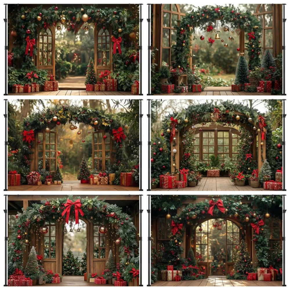 Winter Christmas Tree Snow Scene Gift Theme Banner Background, Christmas Party, Home Decoration Photography Background Cloth