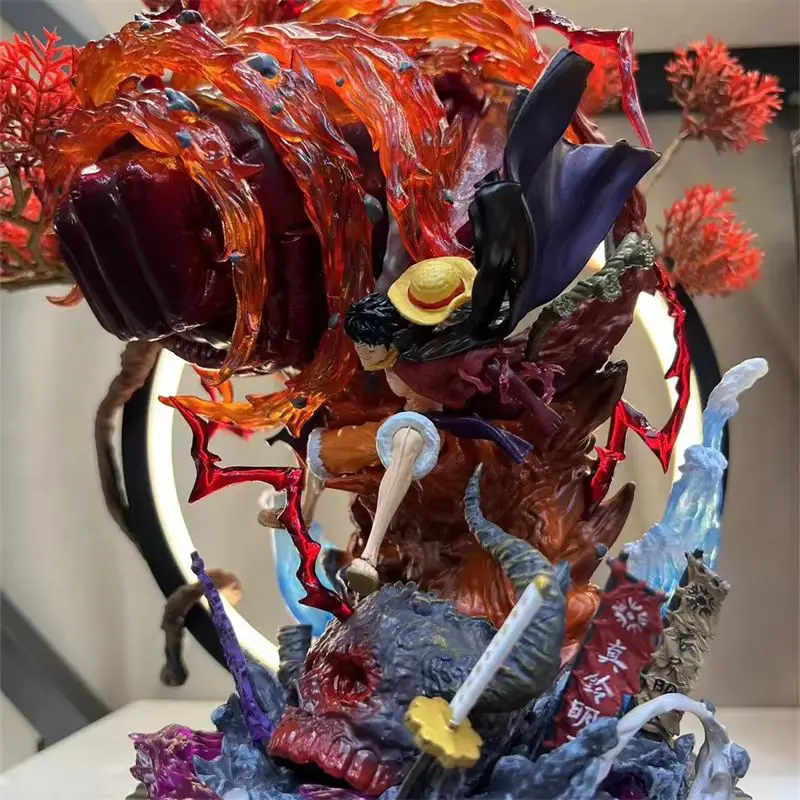 Auf Lager 25 cm Anime Ruffy One Piece Actionfigur – Monkey D. Ruffy Gear 5 Big Karma Fire PVC Statue Sammlerstück Modell Spielzeug Geschenk