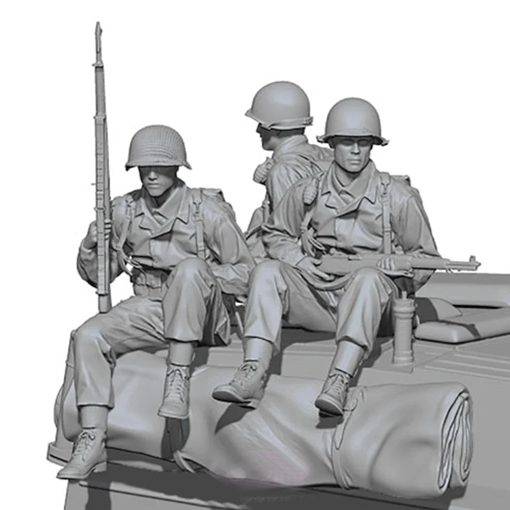 1/16 WWII U.S.Army Rifleman Set, Resin Model figure soldier, WWII Military themes, Unassembled and unpainted kit