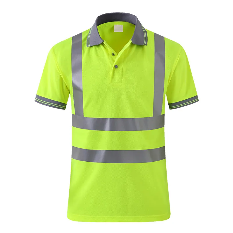 

Safety Polo Shirt with Reflective Stripes Hi Vis T-shirt for Work Summer Construction Shirts for Men Breathable and Quick Dry