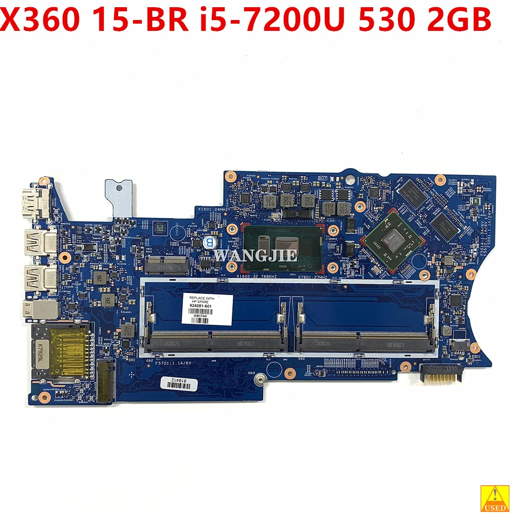 

Материнская плата для ноутбука HP Pavilion X360 15-BR i5-7200U 530 2GB 924081-601 16883-1 216-0864032 DDR4