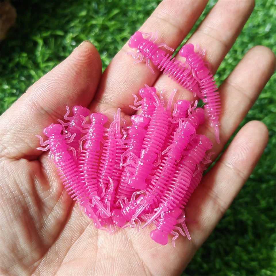 MUKUN 10PCS TPE Mini Weiche Angelköder 0,4g/40mm Künstliche Wurm Silikon Bass Jigging Köder Bionic Köder Libelle Larve – Detail 4