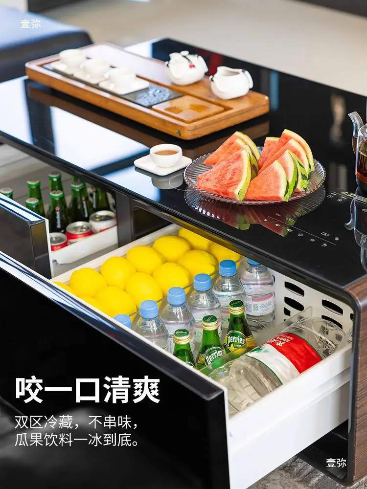 Tea table, refrigerator, living room, tea table, square cold drink, audio-visual tea table, small apartment