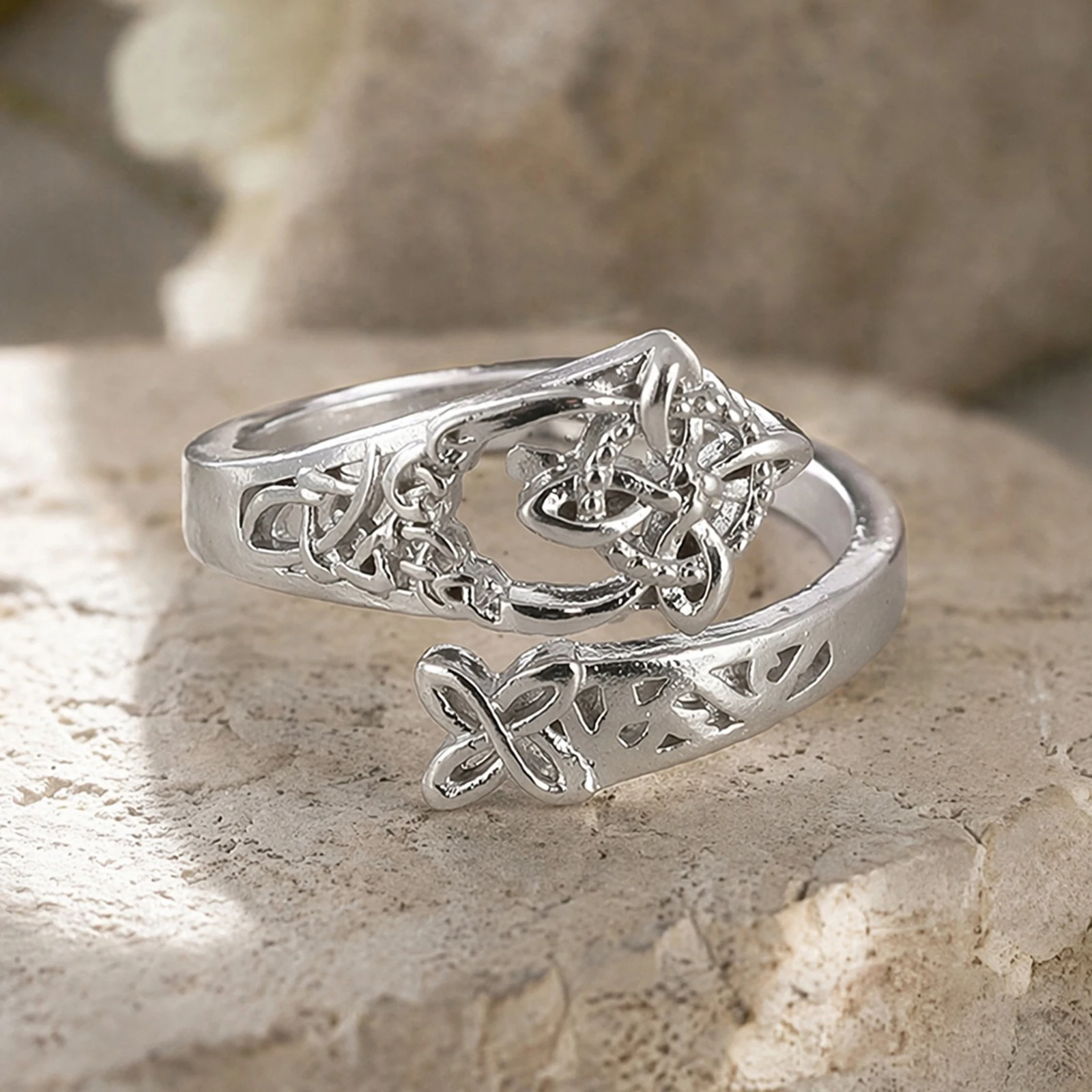 Women Witches Protection Knot Ring Irregular Geometric Stacking Knuckle Rings for Wife Girls Mother Trendy Jewelry