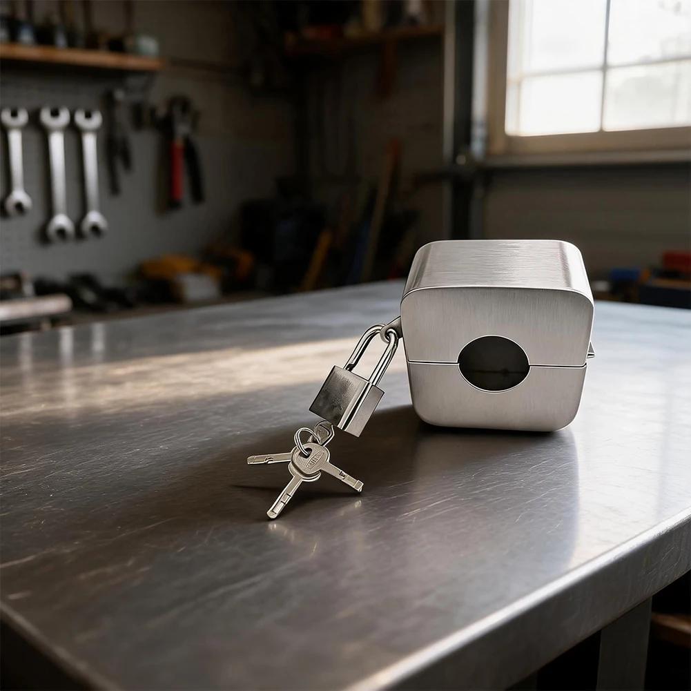 Stainless Steel Faucet Lock Cover Compatible with Common Outdoor Faucet Sizes to Prevent Unauthorized Activation