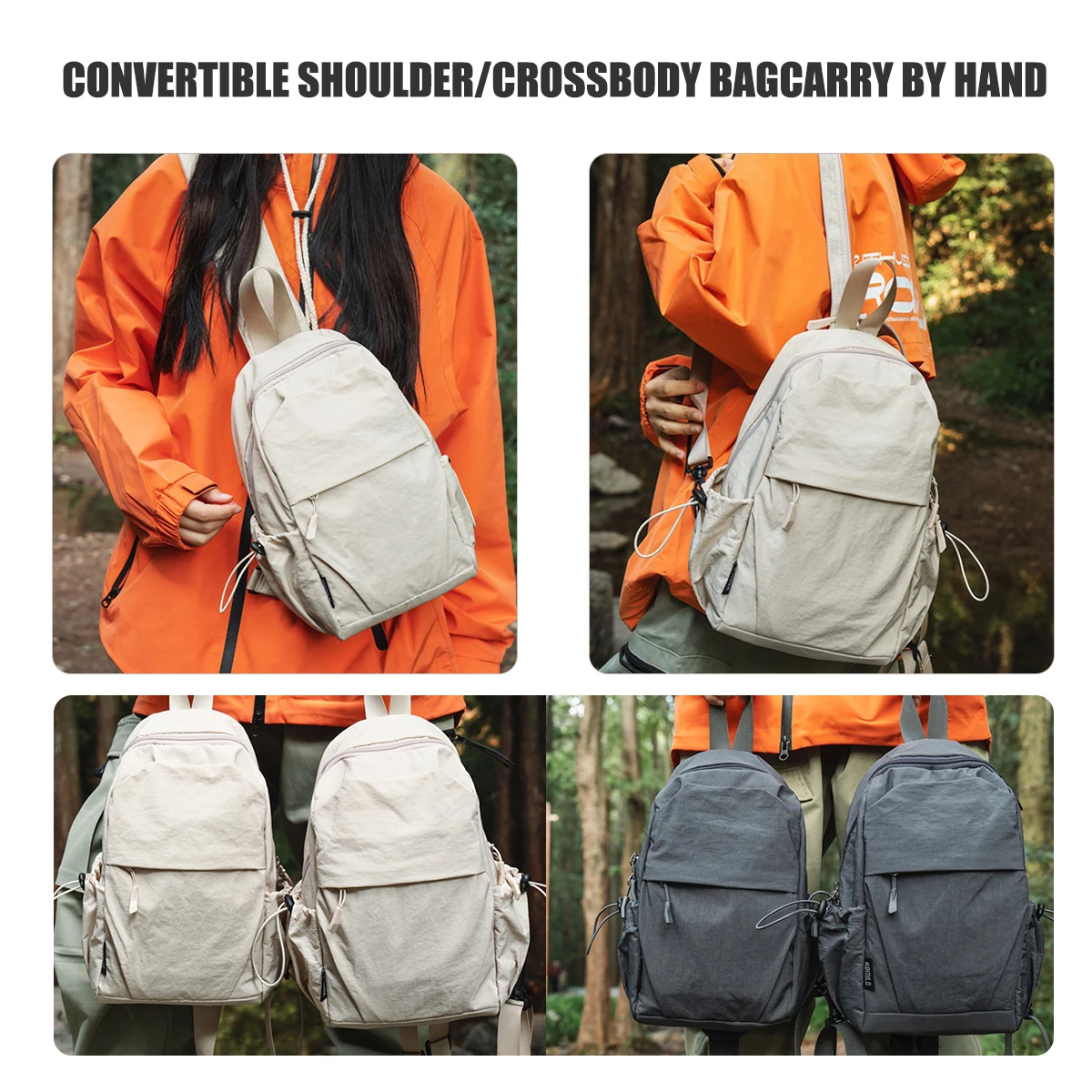 Zaino pettorale Myco 2 in 1 per uomo e donna: borsa a tracolla leggera da escursionismo con porta di ricarica USB e blocco Rfid (viaggio/palestra/Dai