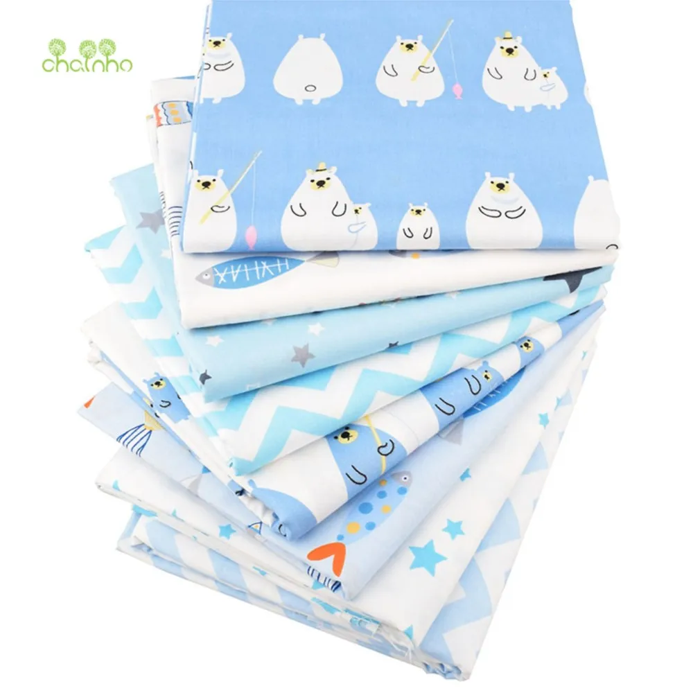 Chainho,Printed Twill Weave Cotton Fabric,Patchwork Cloth,DI