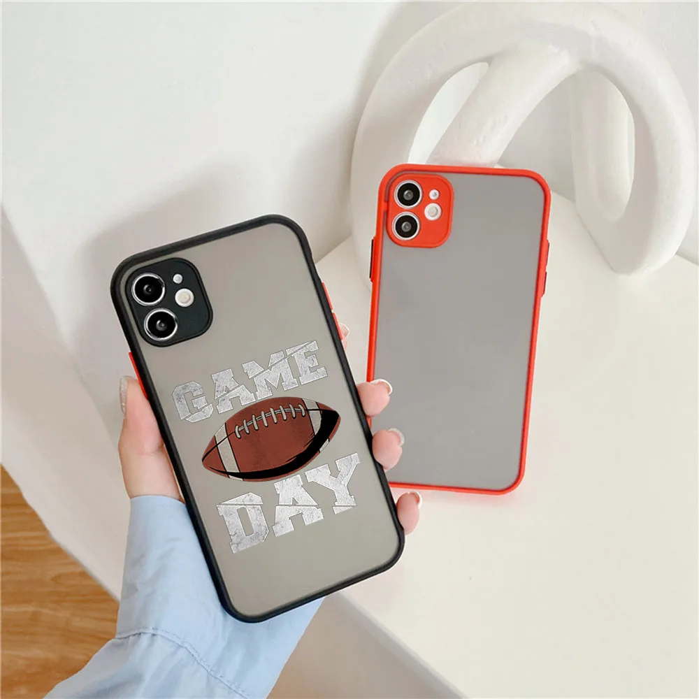 Rugby Game Cases For iPhone 15 Pro Max SE 14 7 8 6s Plus 13 12 11 XS Max X XR Girl Tennis Frosted Translucent Funda Phone Case