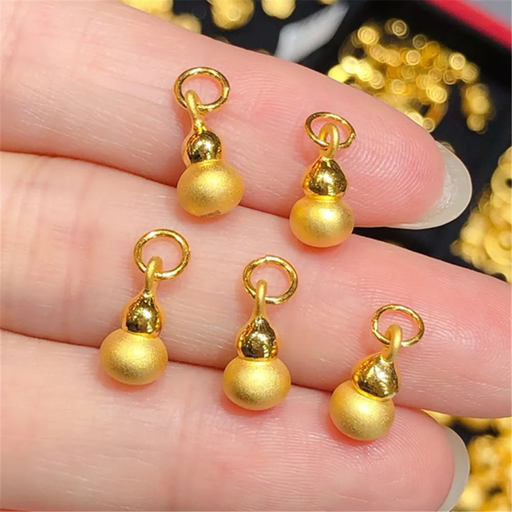 

Pure 999 24K Yellow Gold Men Women Lucky Gourd Bead Pendant 0.6-0.8g