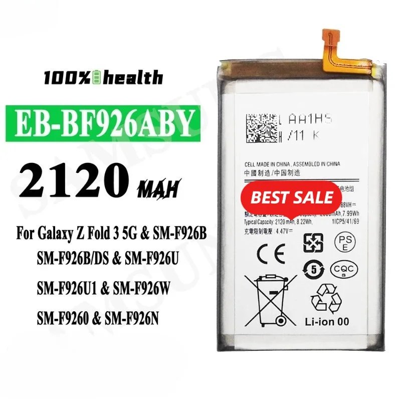 EB-BF926/927ABY for Samsung Galaxy Z Fold 3 5G/SM-F926B/SM-F926B/DS/SM-F926U/SM-F926U1/SM-F926W/SM-F9260/SM-F926N Phone Battery