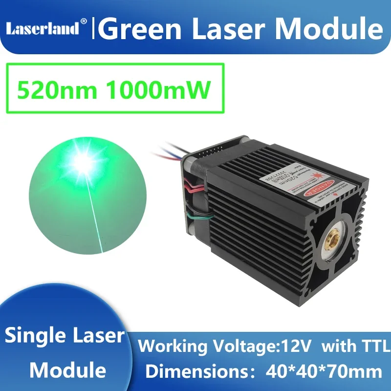 

520nm 1w Green Diode Laser Module for Escape Room Haunted House Stage Lighting Harp Curtain Bird Scaring DJ KTV BAR